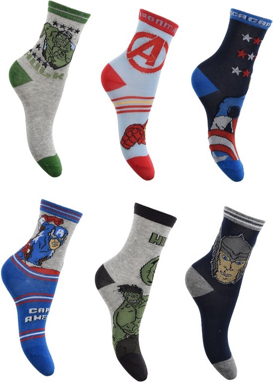 Buiten adem draagbaar Verovering Marvel Avengers sokken- 6 paar - jongens- maat 26/26 | bol.com