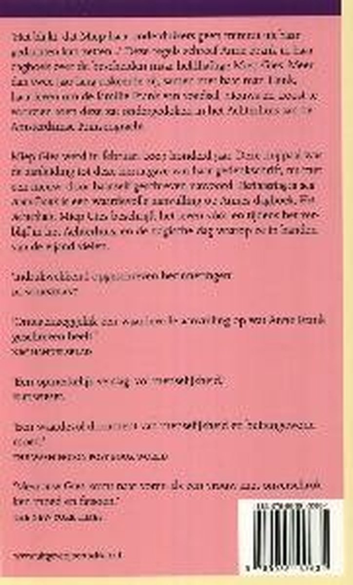 Herinneringen aan Anne Frank - back cover