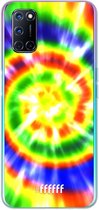 6F hoesje - geschikt voor OPPO A52 -  Transparant TPU Case - Hippie Tie Dye #ffffff