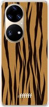 6F hoesje - geschikt voor Huawei P50 Pro -  Transparant TPU Case - Tiger Print #ffffff