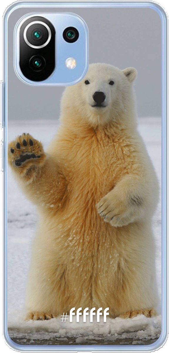 6F hoesje - geschikt voor Xiaomi Mi 11 Lite - Transparant TPU Case - Polar Bear #ffffff
