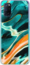 6F hoesje - geschikt voor OPPO A52 -  Transparant TPU Case - Fresh Waves #ffffff