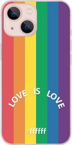 6F hoesje - geschikt voor iPhone 13 Mini -  Transparant TPU Case - #LGBT - Love Is Love #ffffff