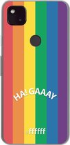 6F hoesje - geschikt voor Google Pixel 4a 5G -  Transparant TPU Case - #LGBT - Ha! Gaaay #ffffff