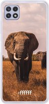 6F hoesje - geschikt voor Samsung Galaxy A22 4G -  Transparant TPU Case - Elephants #ffffff