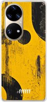 6F hoesje - geschikt voor Huawei P50 Pro -  Transparant TPU Case - Black And Yellow #ffffff