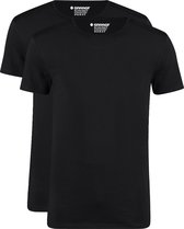 Garage 0221- Bio-Cotton Bodyfit 2-pack T-shirt ronde hals korte mouw zwart XXL 95% organisch katoen 5% elastan