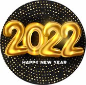 Prettige Feestdagen 2022 Etiketten - Wensetiketten - Cadeau etiketten - Gelukkig nieuwjaar sluitzegels - Happy new year stickers 40 mm 40 st #228