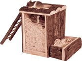 Trixie natural living speel- en graaftoren muis / dwerghamster - 20x16x20 cm - 1 stuks