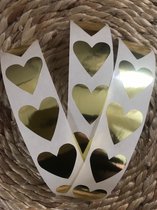 Kerst Sluitsticker - Sluitzegel - Goud hart / hartje  | Moederdag | Trouwkaart - Geboortekaart - Envelop | Gouden Hartjes | Envelop stickers | Cadeau - Gift - Cadeauzakje - Traktat