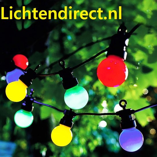 Lichtsnoer LED kleuren lampen- 8 meter- 10 LED ballen- tuin verlichting-...  | bol.com