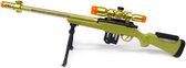 Sniper Rifle geweer met led lichtjes, trilling en schietgeluiden - scherpschutters speelgoedgeweer 75CM - incl. batterijen