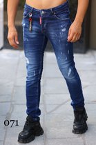 Straight Denim Jeans Persoonlijkheid Baard Effect Designer Vernietiging Broek Geruïneerd Krassen Straight Ripped Fashion