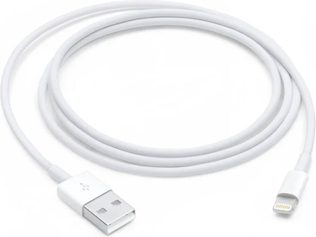 Jumada's Lightning Connector Naar USB-Male - Lightning Oplader En Data USB Kabel - 2 Meter Oplader - Wit