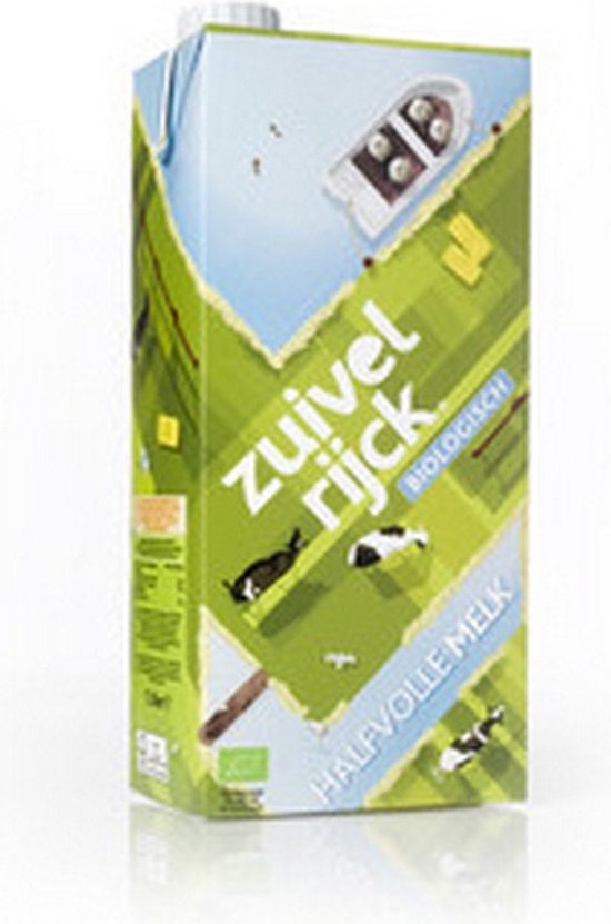 Zuivelrijck biologische halfvolle melk pak 1ltr. a12