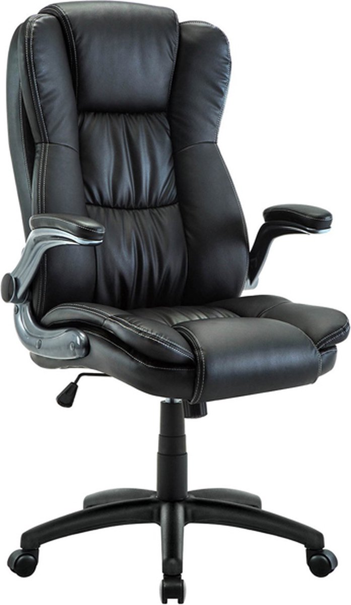 IN.HOMEXL Fliti Bureaustoel - Ergonomische Bureaustoel voor Volwassenen – Kantoorstoel - Bureaustoelen voor een gewicht van 100 tot 150 kg - Vergaderstoel - Gaming stoel – Bureaustoel met Wieltjes - Zwart