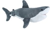 Pluche dieren knuffels witte haai van 30 cm - Knuffeldieren haaien speelgoed