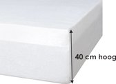 Boxspring molton hoeslaken - 100% katoen - extra hoog 40 cm - 80x210 cm - wit