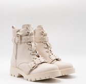 GUESS Omalae Stivaletto dames veterboot Ecru - Schoenen.nl