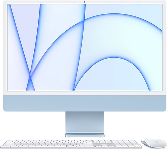 Apple iMac 24" (2021) 16GB/512GB Apple M1 met 8 core GPU Blauw met numeriek toetsenbord