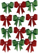 3BMT Kerst decoratie Stickers - Kerst cadeau Strikken - Set van 12