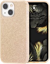 Apple iPhone 13 Back Cover Telefoonhoesje | Goud | TPU hoesje | Glitter