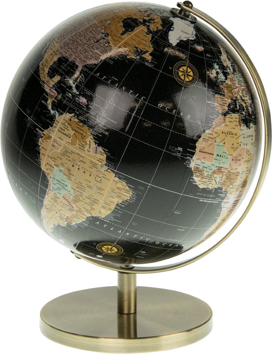 Globe noir avec or | bol.com