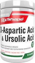 Fit&Shape D-asparaginezuur (+Ursolzuur) d-aspartic acid Pot 100gram -met maatschep- 33 doseringen.