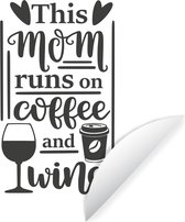 Citation De La Fete Des Meres Cette Maman Court Au Cafe Et Au Vin Avec Un Fond Blanc Bol Com