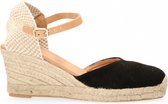 Van Dalen  - Espadrille Op Sleehak - Black - 36