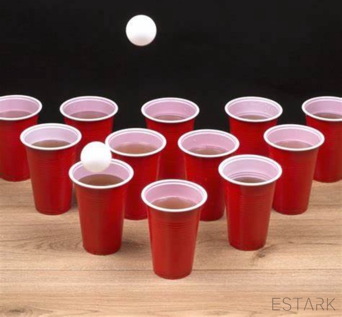 KESSER® Set de gobelets de beer pong avec jeu de 54 cartes | Jeu à boire  beer pong | Set de gobelets de fête (100 gobelets 473 ml + 10 balles) | Jeu
