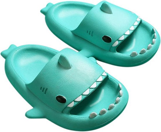 Moodadventures - chaussons de bain enfant requin turquoise - garçons et filles 2-3 ans - pointure 24-25