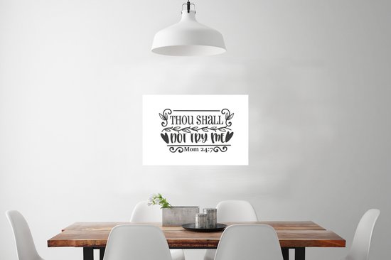 Affiche Fête des Mères Tu shall m'essaieras pas sur fond blanc 90x60 cm