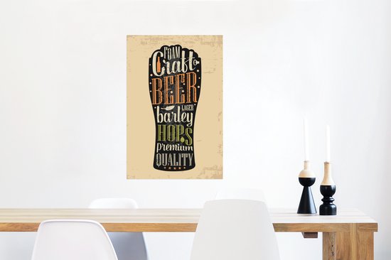 Illustration moderne de papier affiche bière 40x60 cm - Tirage photo sur affiche (décoration murale salon / chambre)