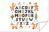 Poster Illustratie alfabet met vossen - 120x80 cm