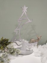Kerstboom zilver van hout - Beeld - Kerstbeeld - Zilver - Kerst - Kerstboom - Kerstmis - Kerstdecoratie