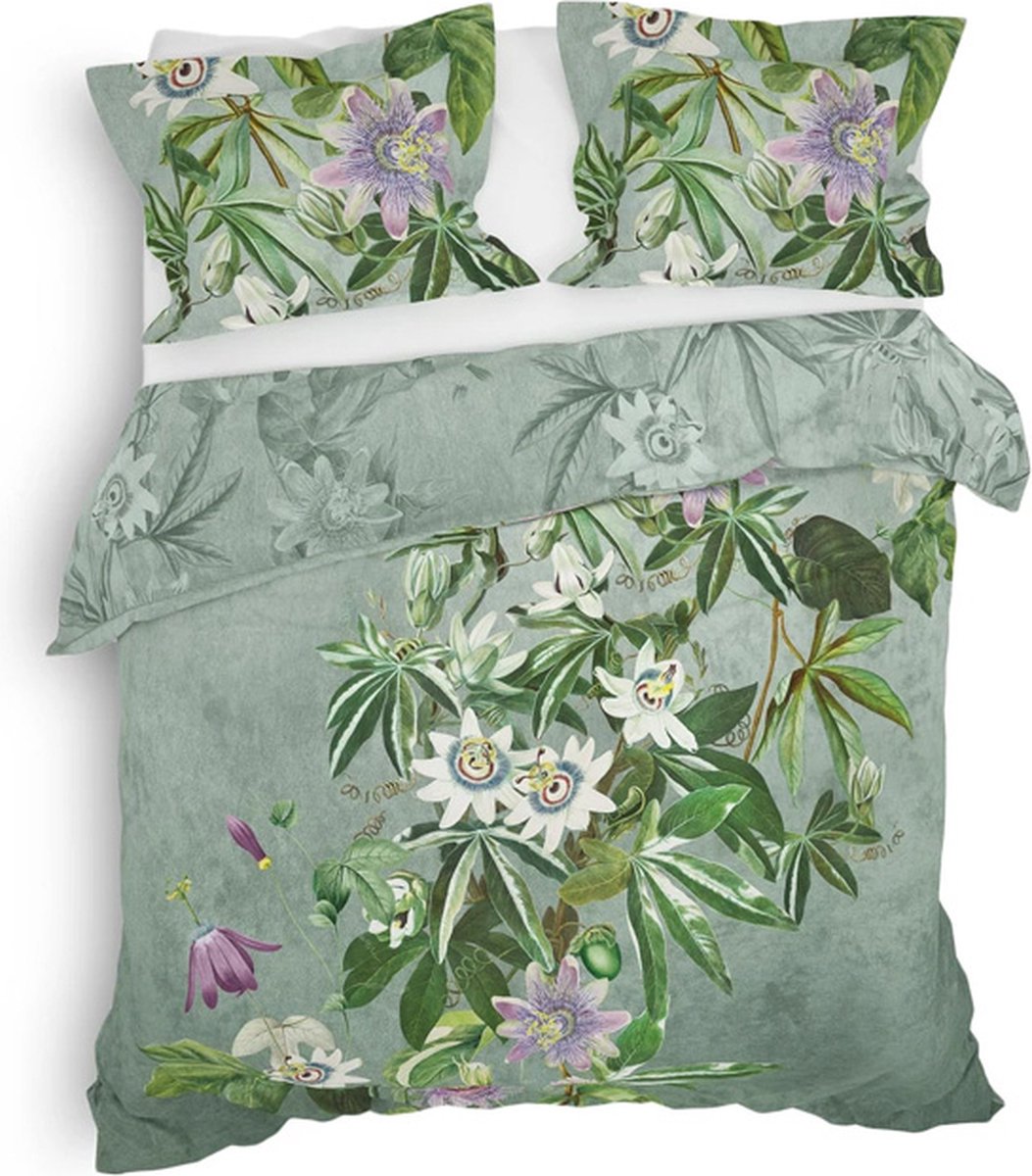 Heckettlane Heckett & Lane Bertil Dekbedovertrek - Twill - Lits-jumeaux - 260x200/220 cm - Laurel Green