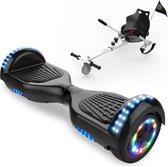 Microgo Hoverboard 6.5 Inch | Krachtige Motor | Sier LEDs | Bluetooth Speaker | Zwart + Kart Wit