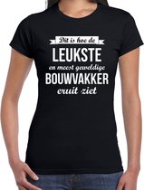 Dit is hoe de leukste en meest geweldige bouwvakker eruit ziet cadeau t-shirt - zwart voor dames - beroepen shirt XS