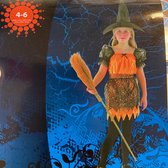 Verkleedkleren heks Halloween oranje - verkleedkostuum kinderen 4-6 jaar