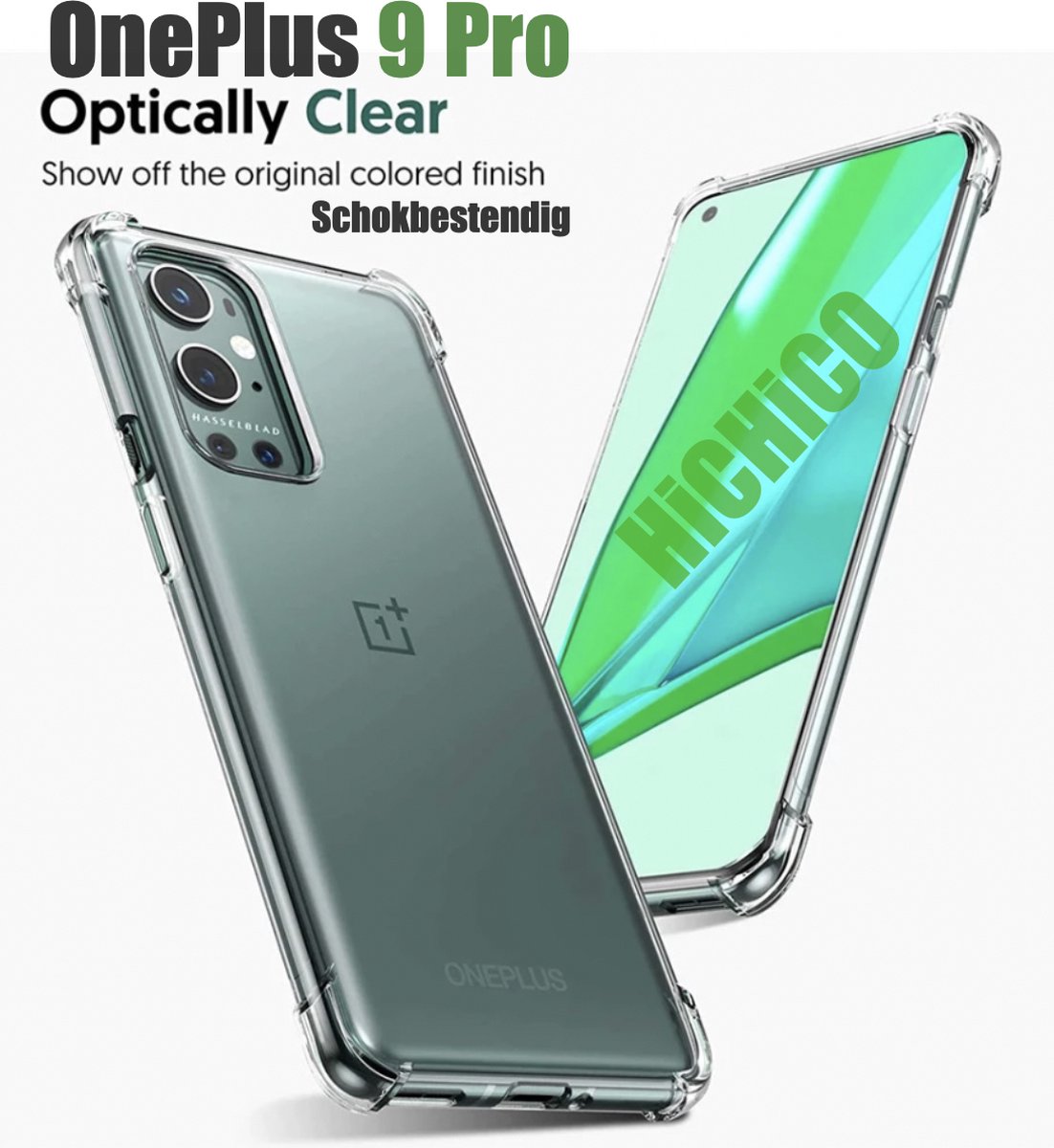 OnePlus 9 Pro hoesje - OnePlus 9 Pro hoesje shock proof case transparant hoesjes cover hoes - Clear Backcover OnePlus 9 Pro hoesje - HiCHiCO