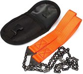 Portable Handkettingzaag Trekzaag Staal - Hand Kettingzaag 103cm - Outdoor Survival Nordic Pocket Saw - Incl heuptasje - Oranje
