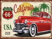 Route 66 California . Metalen wandbord 25 X 33 cm.