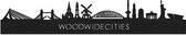 Skyline WoodWideCities Zwart hout - 100 cm - Woondecoratie - Wanddecoratie - Meer steden beschikbaar - Woonkamer idee - City Art - Steden kunst - Cadeau voor hem - Cadeau voor haar - Jubileum - Trouwerij - WoodWideCities