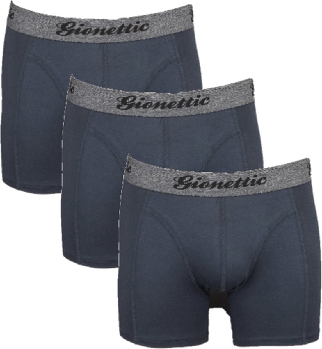 Gionettic heren boxershorts Bamboo - maat S - 3-pack - Uni antraciet
