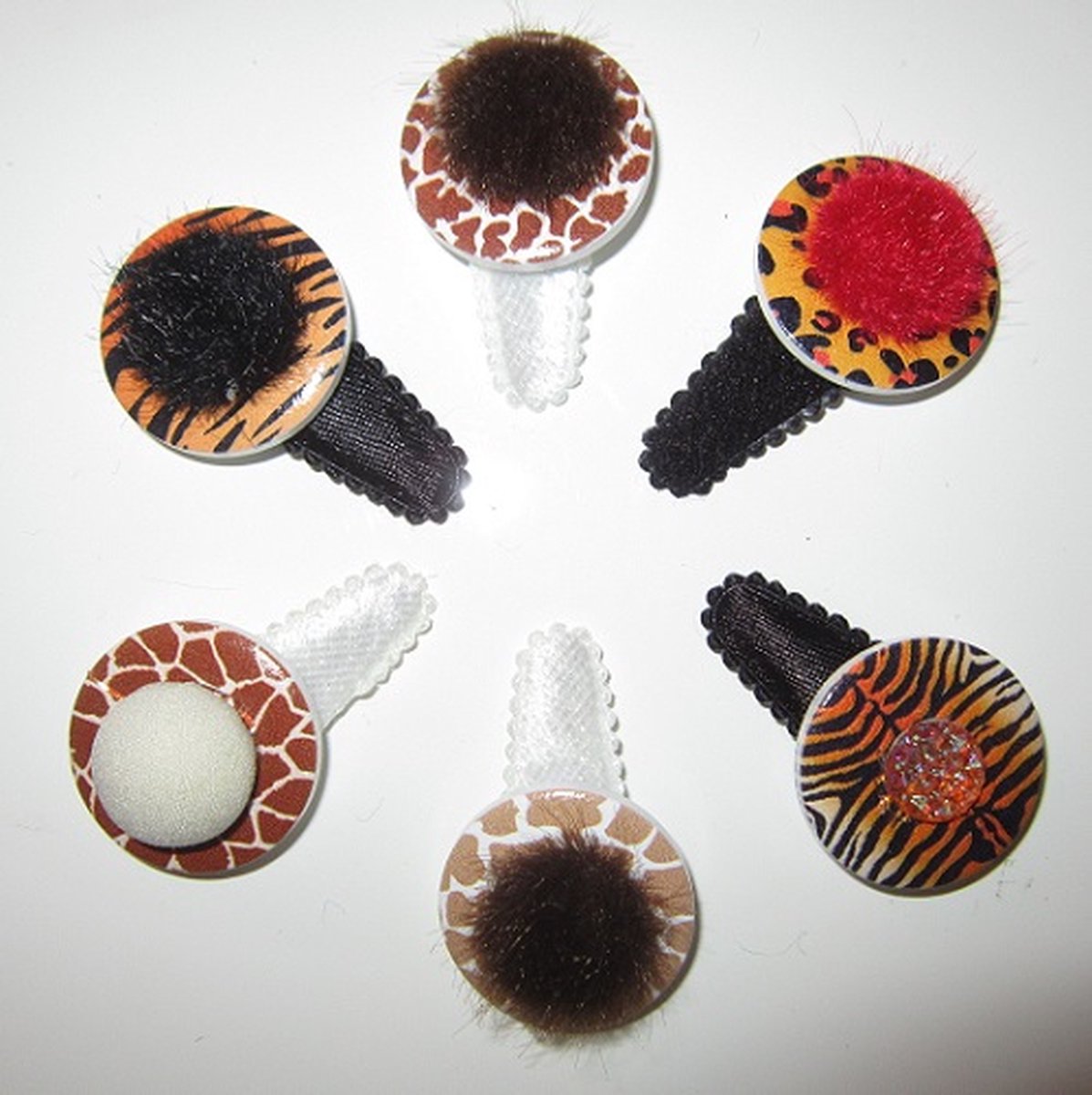 ZoeZo Design - 6 stuks - haarclips - haarspeldjes - baby - peuter - Jungle