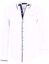 Carisma Italiaans Overhemd met Stiknaad in de boord Wit 8245 - S