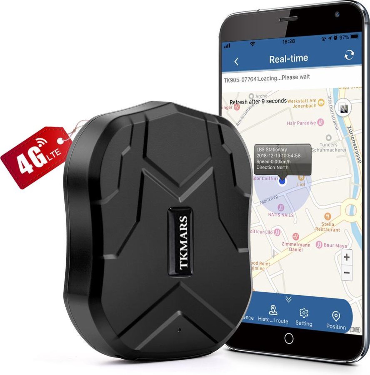 GPS Tracker 4G Realtime volgen auto 5000mAh Antidiefstal GPSlocator...