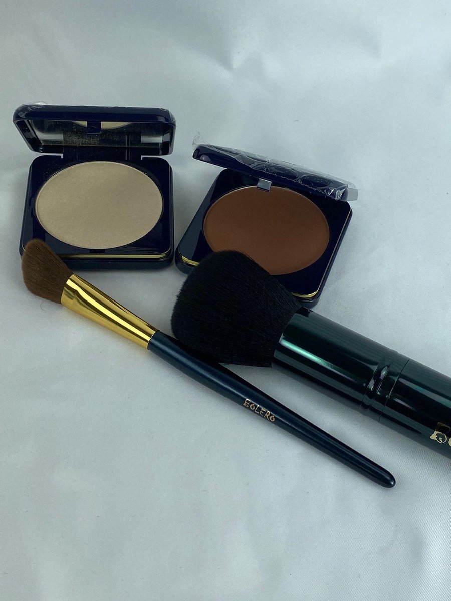 Bolero Cosmetics - Gift set - Bronzing - Shaper Zilver - Shaper Kwast - Bronzing Kwast