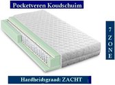 Royal Elite Medical Matras - Pocket HR45 Koudschuim Aloe Vera  9 zones 23 CM - Zacht ligcomfort - 70x220/23